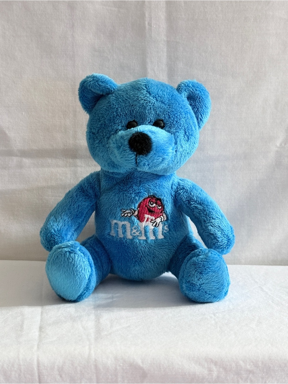 M&M'S Blue Plush Bear with Embroidered Red M&M Logo